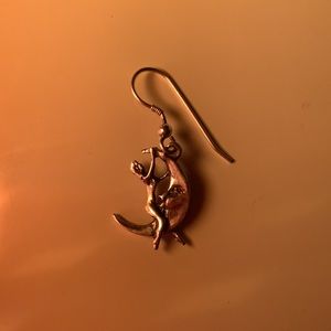 Sterling lady riding moon earrings